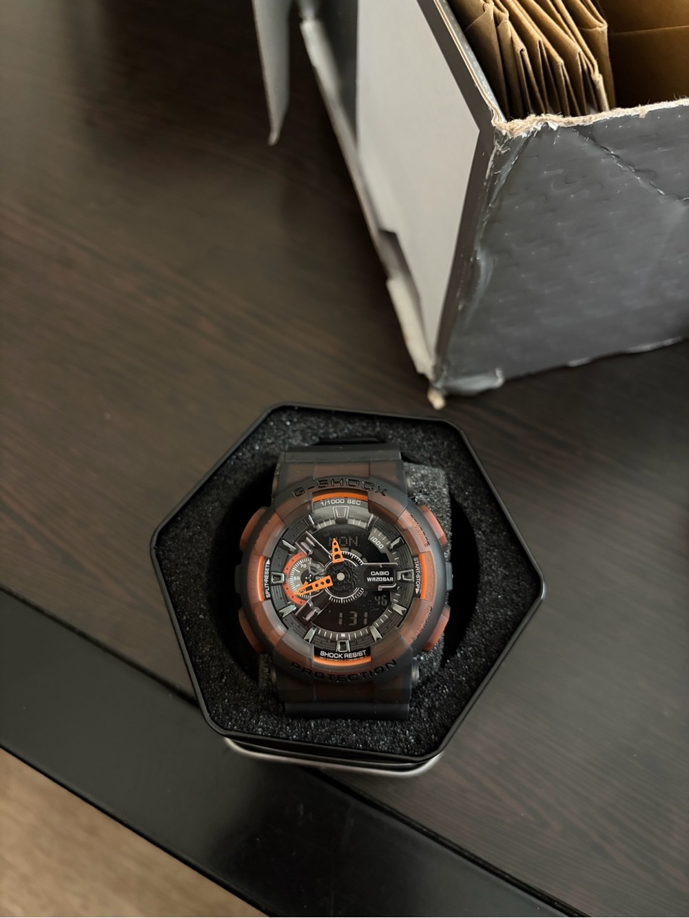 Casio G-Shock Black and Orange Resin Sport Watch